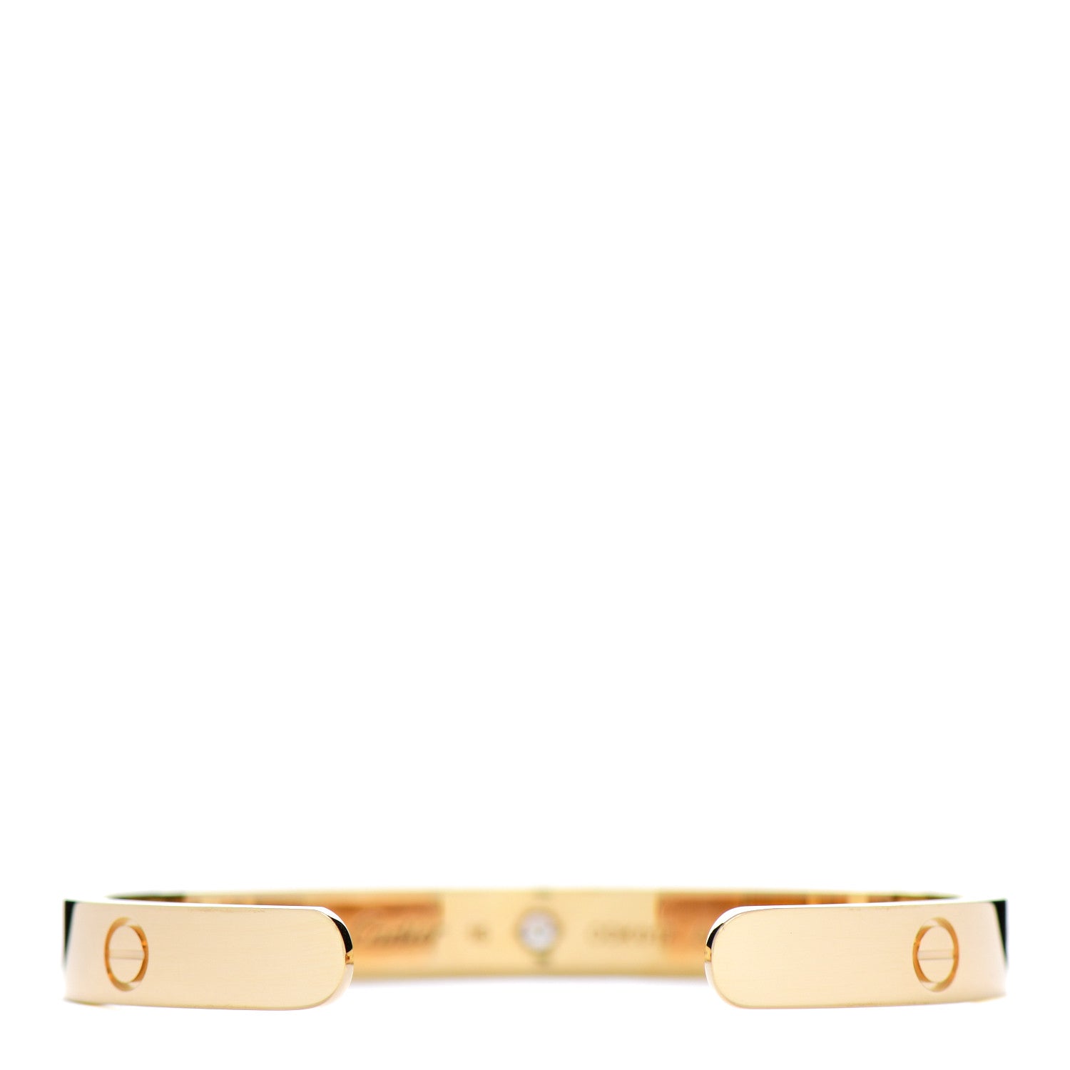 Cartier 18K Yellow Gold 1 Diamond LOVE Cuff Bracelet 16 2 of 4