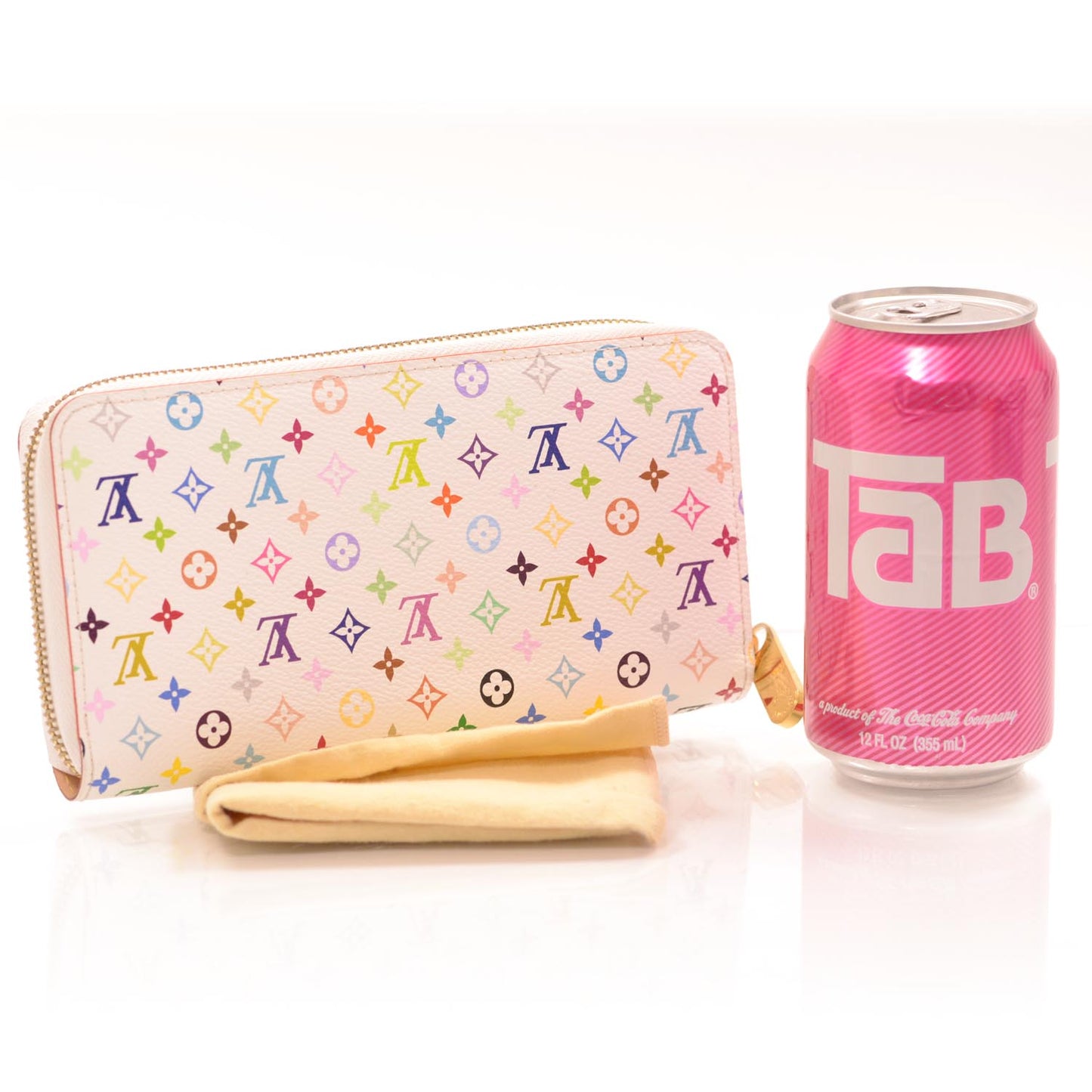 Monogram Multicolor Zippy Wallet White