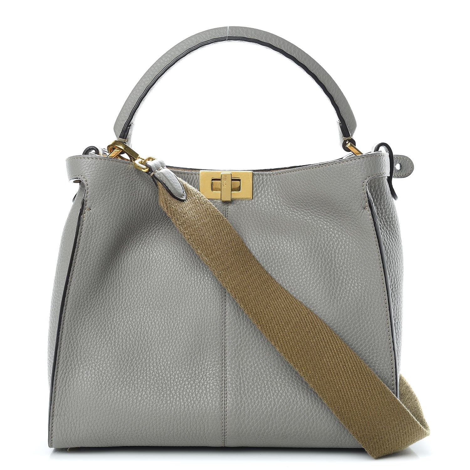 Fendi Cuoio Romano Selleria Medium Peekaboo X-Lite Tortora 1 of 13