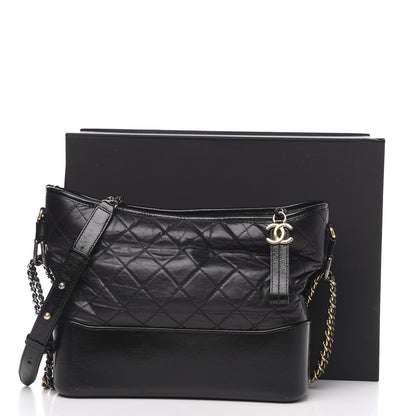 Chanel Aged Calfskin Quilted Medium Gabrielle Hobo Black 15 of 18