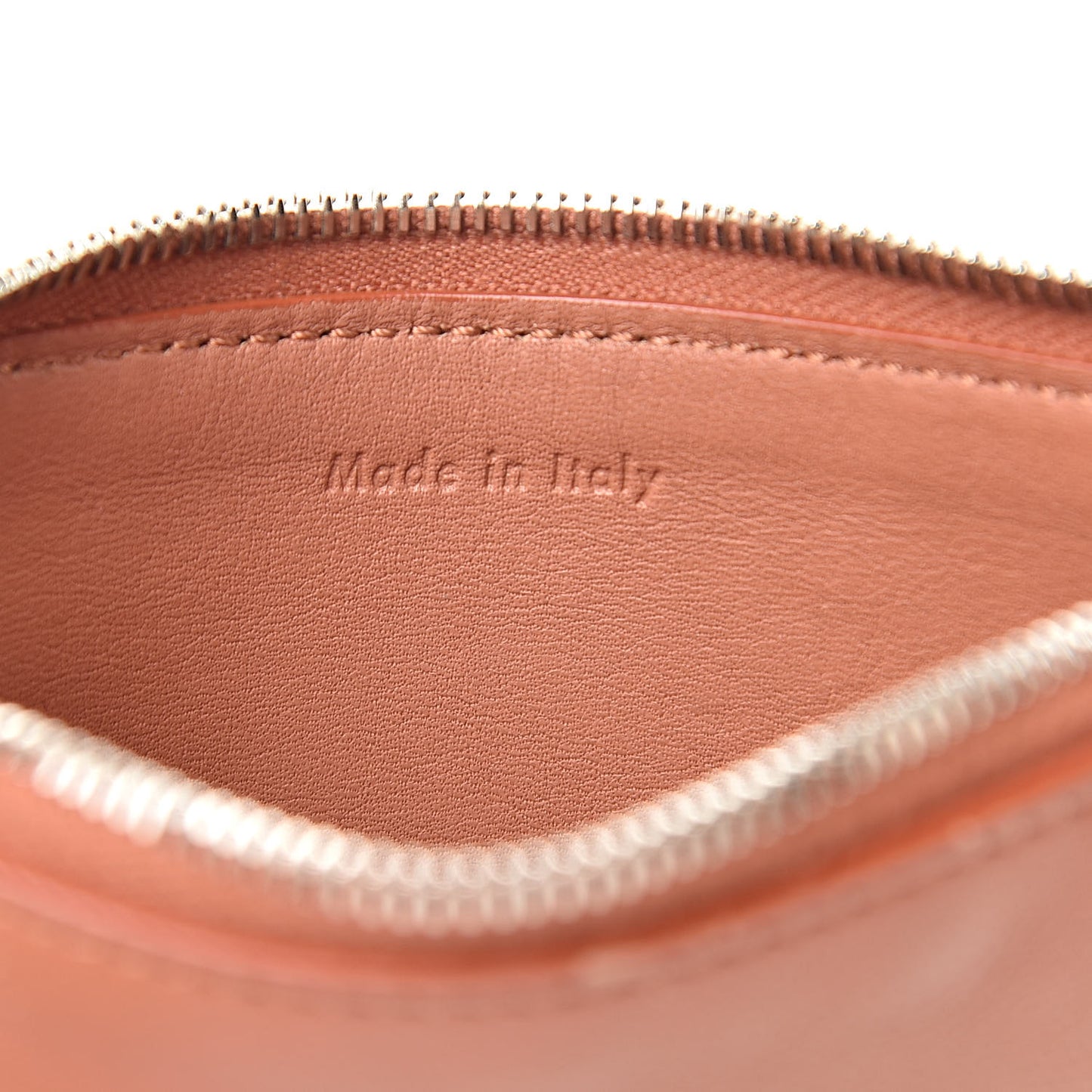 Lambskin Bi-Color Solo Coin Card Case Terracotta Navy