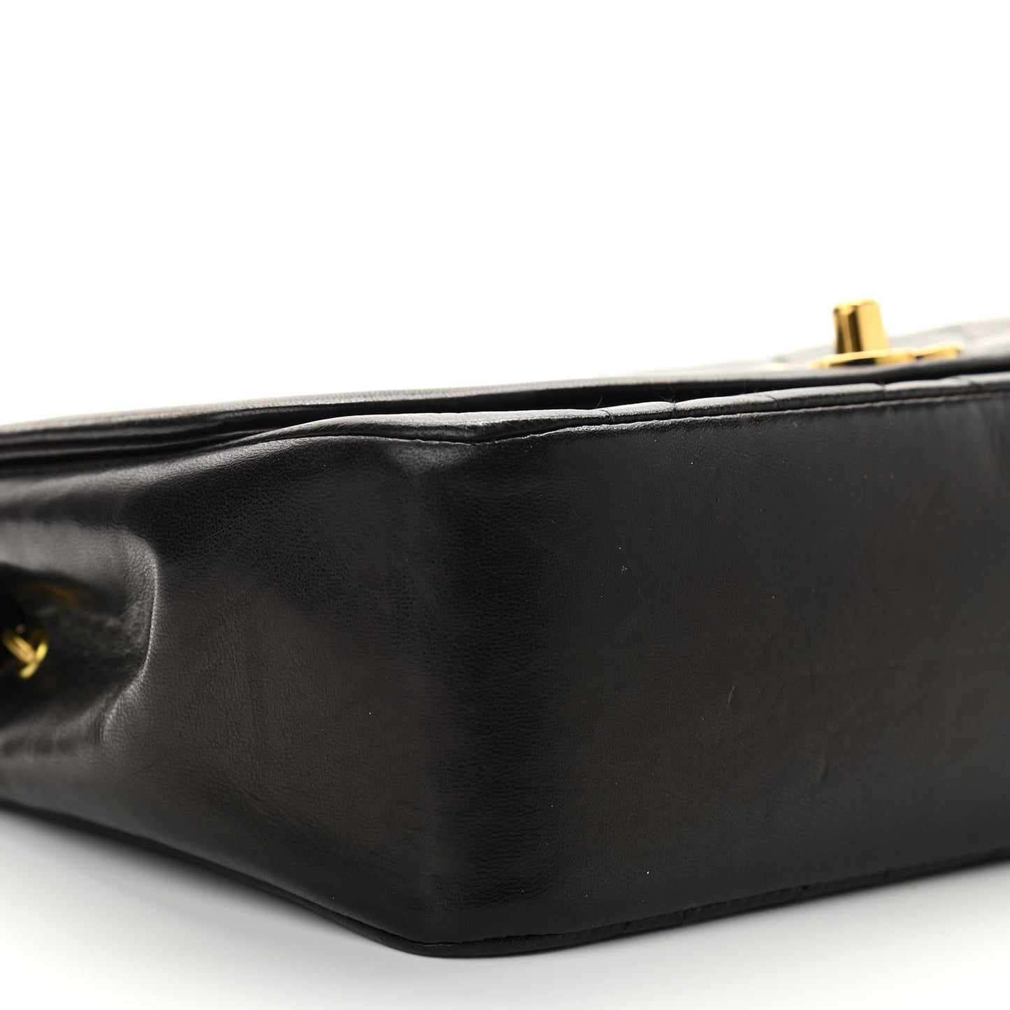 Lambskin Quilted Small Single Flap Black