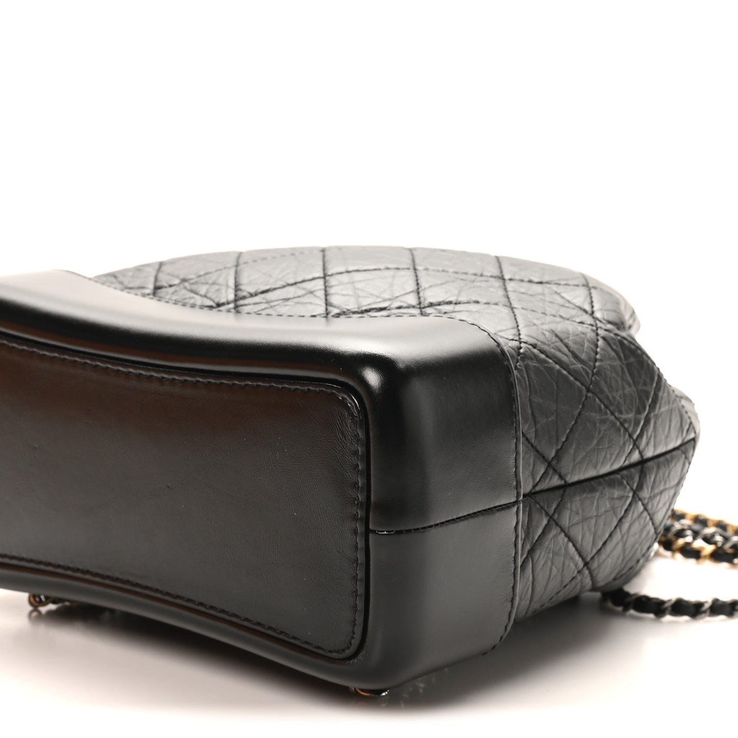 Aged Calfskin Quilted Small Gabrielle Backpack Black