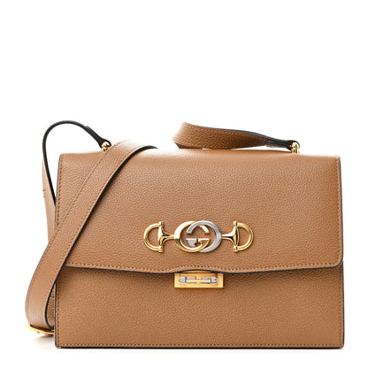 Gucci Grainy Calfskin Small Zumi Shoulder Bag Friky Taupe 1 of 13