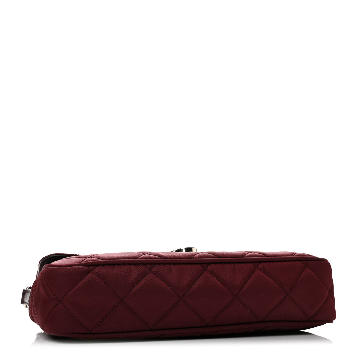 Nylon Tessuto Impunturato Quilted Flap Crossbody Granato