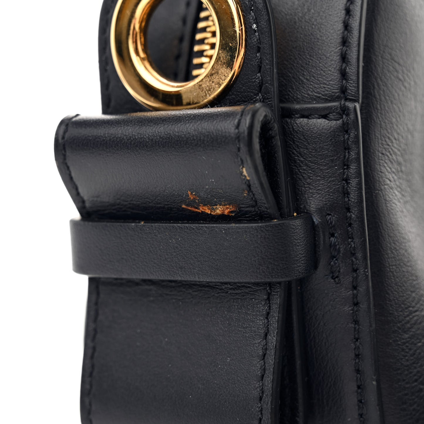 Smooth Calfskin Little Horses Embroidered Shoulder Bag Black