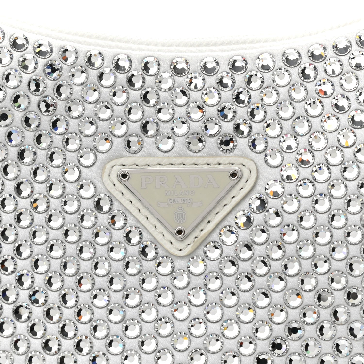 Prada Satin Crystal Mini Re-Edition 2000 Bag White 8 of 11