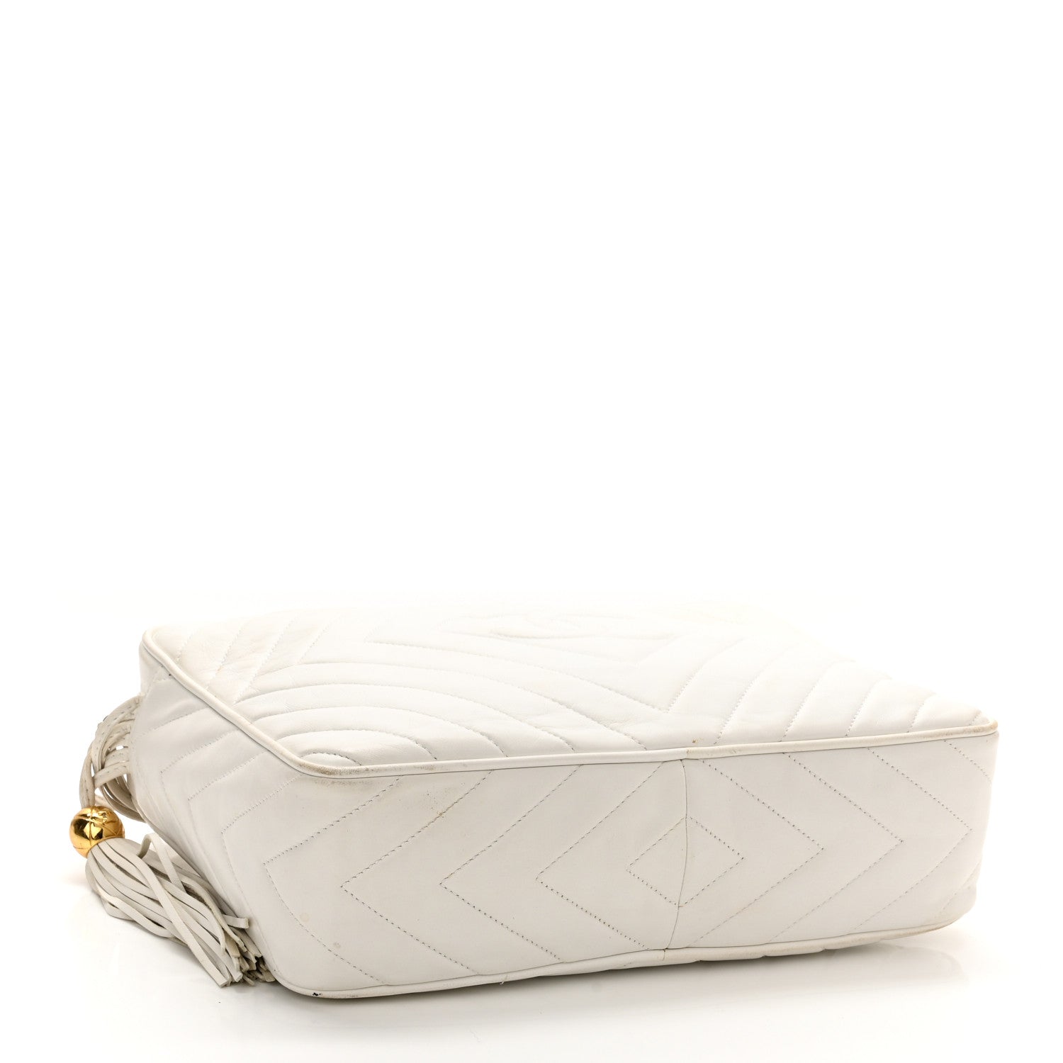 Chanel Lambskin Quilted CC Tassel Camera Case White 4 of 18
