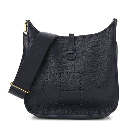 Hermes Taurillon Clemence Evelyne III PM Bleu Nuit 1 of 9