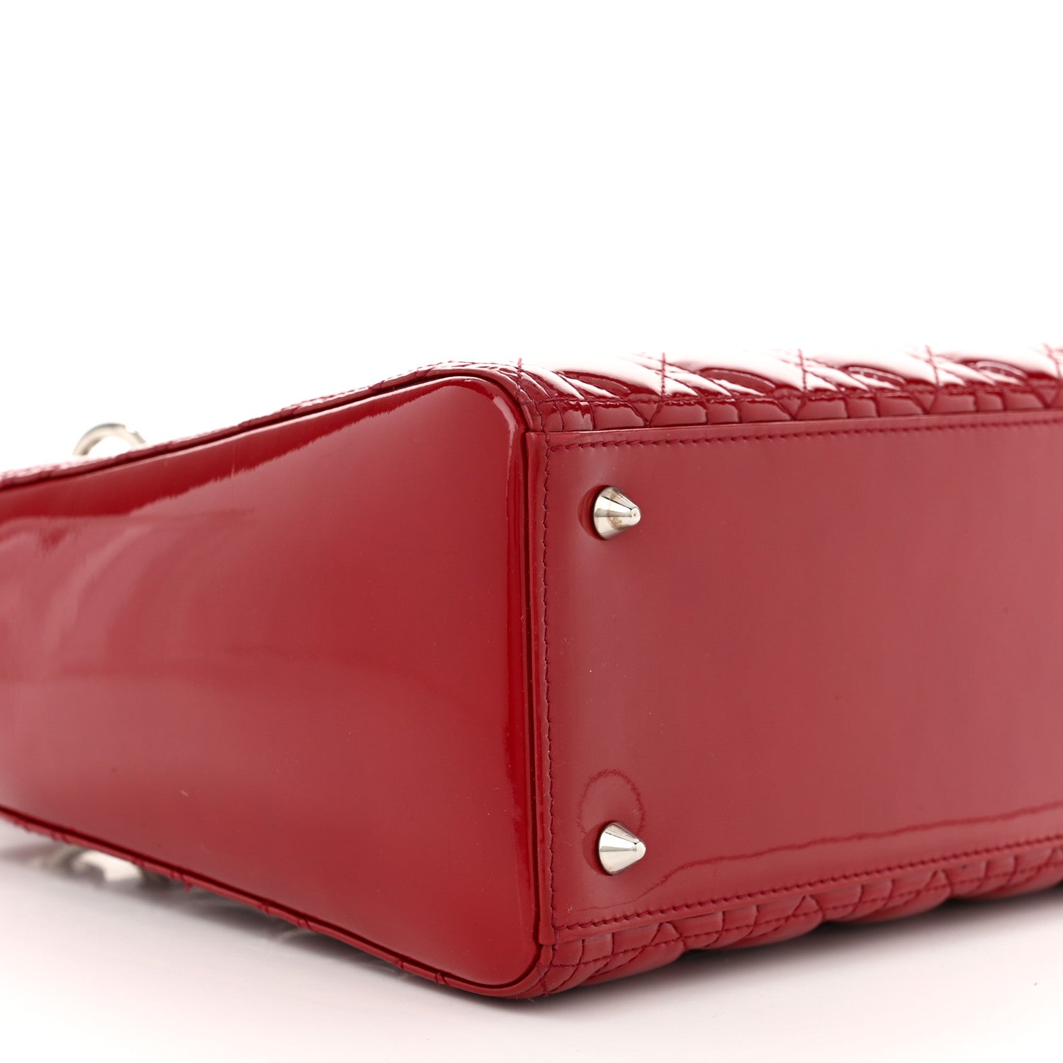 Christian Dior Patent Cannage Medium Lady Dior Red 9 of 12