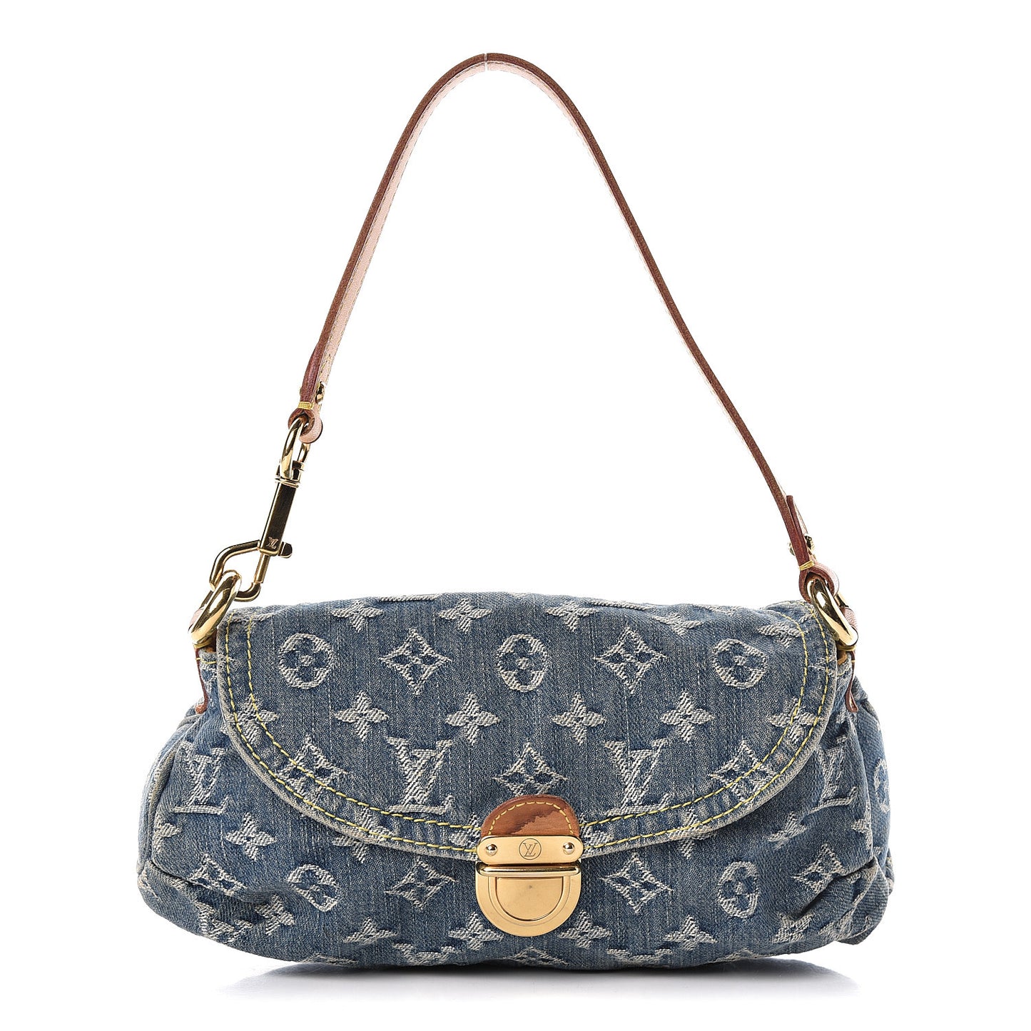 Monogram Denim Mini Pleaty Blue