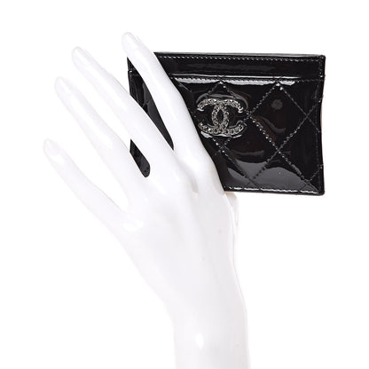 Chanel Patent Quilted Brilliant Card Holder Black 2 of 8