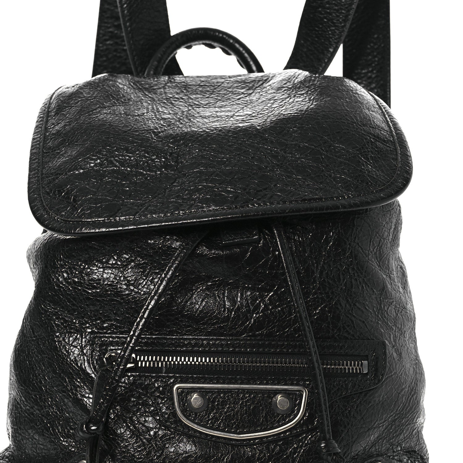 Balenciaga Agneau Silver Metallic Edge Hardware Backpack Black 9 of 14