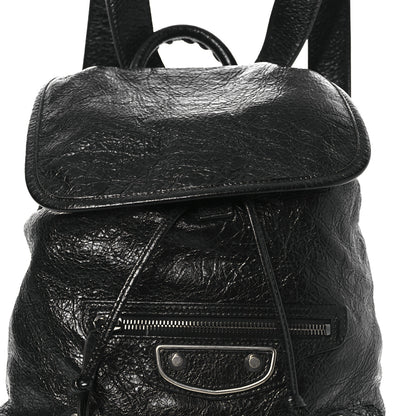 Balenciaga Agneau Silver Metallic Edge Hardware Backpack Black 9 of 14
