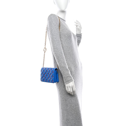 Louis Vuitton Lambskin Embossed Monogram Vuittamins Pochette Coussin Blue Red 2 of 10