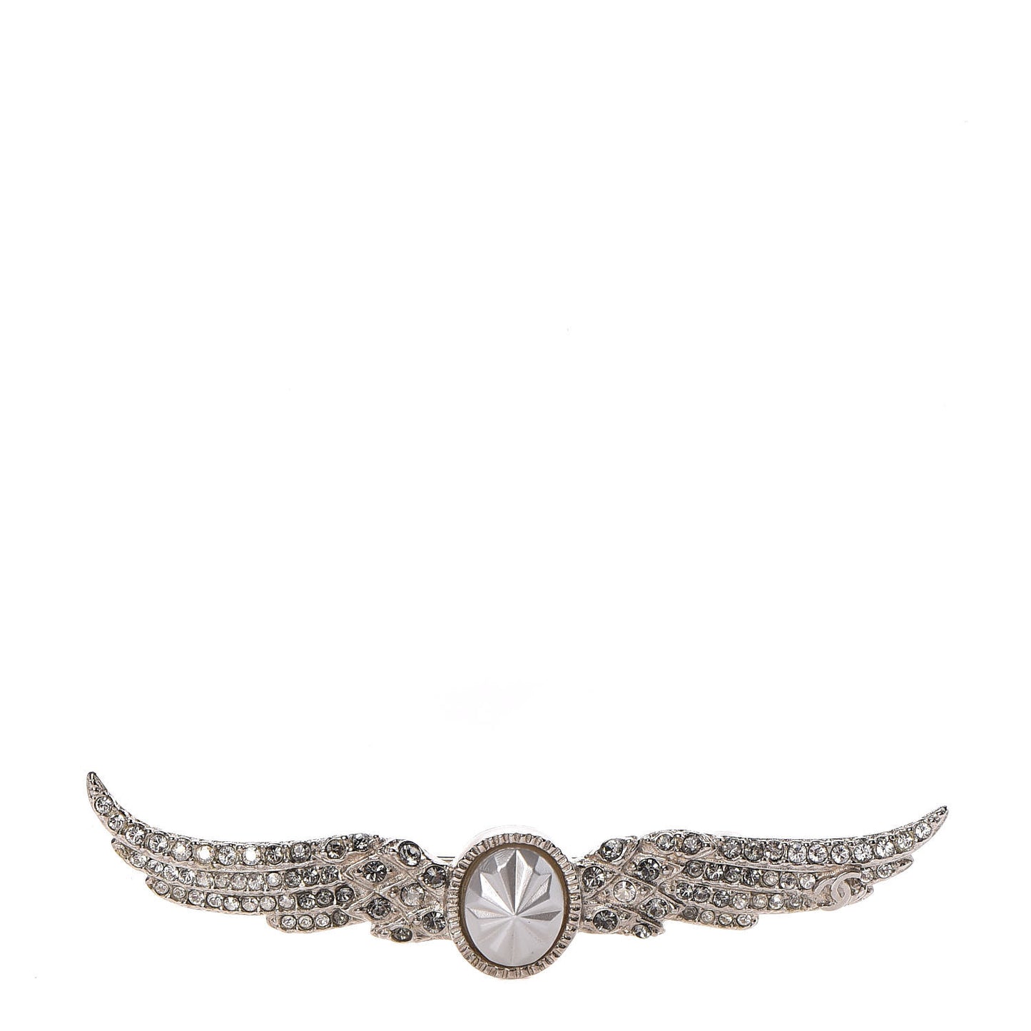Crystal Wings Brooch Silver