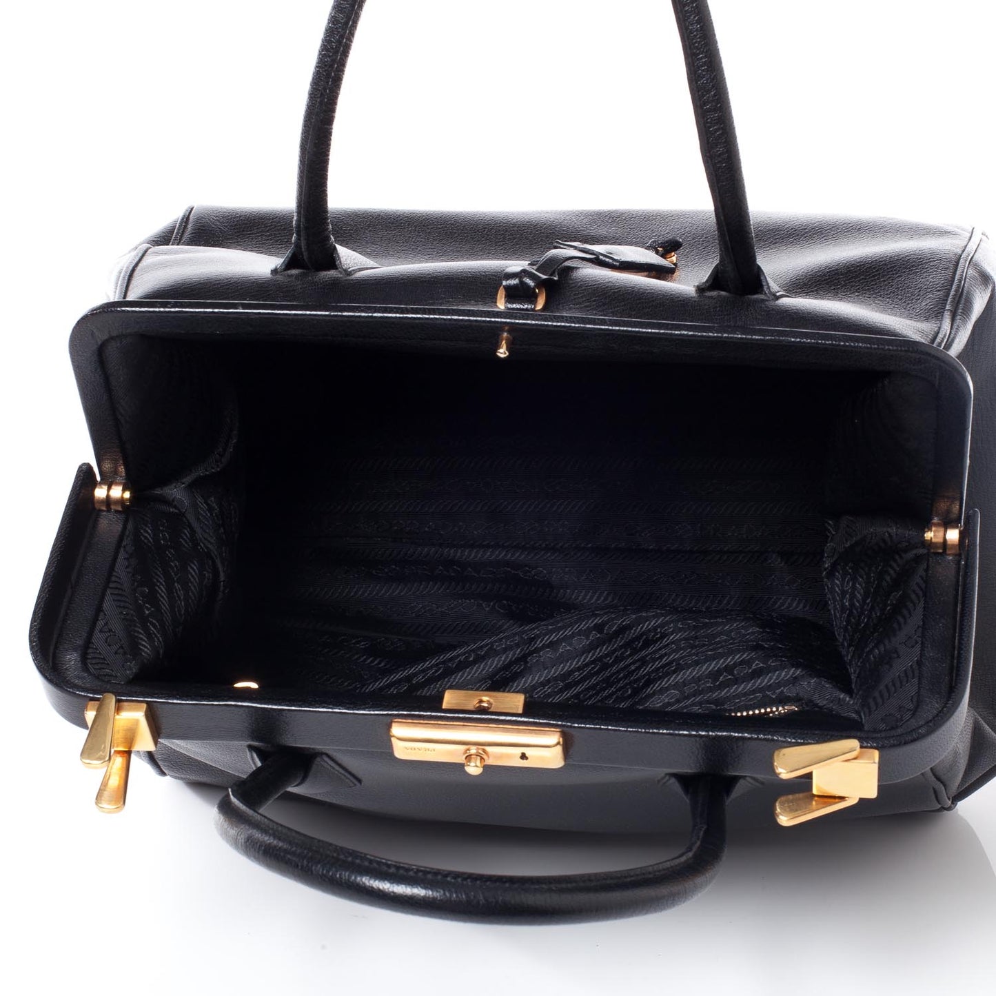 Goatskin Cerniera Doctor Bag Black