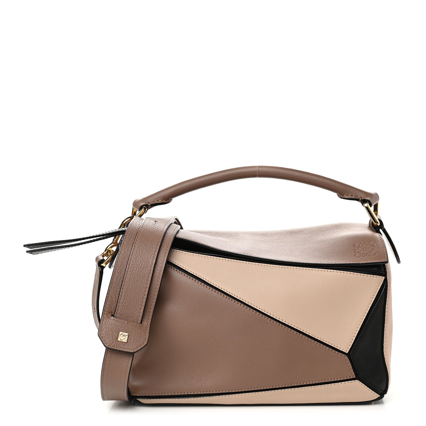 Calfskin Small Puzzle Bag Sand Hazelnut Ash