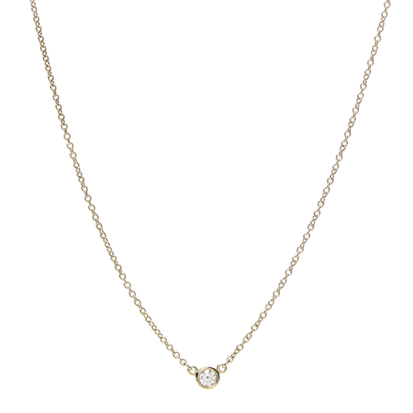 18K Yellow Gold Diamond .08ct Elsa Peretti Diamonds by the Yard Pendant Necklace