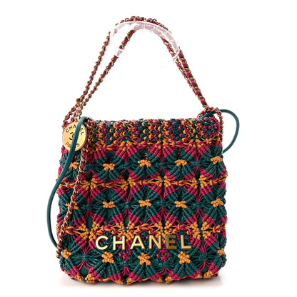 Chanel Calfskin Macrame Mini Chanel 22 Green Purple Yellow 1 of 10