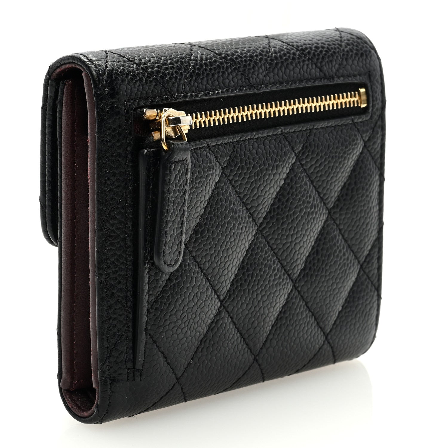 Chanel Caviar Quilted Compact Flap Wallet Black 3 of 7
