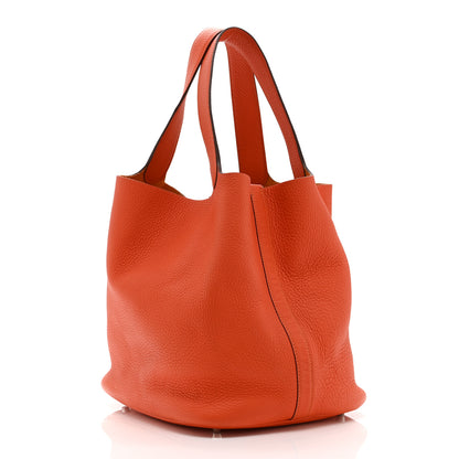 Hermes Taurillon Clemence Picotin 26 GM Orange Poppy 3 of 10