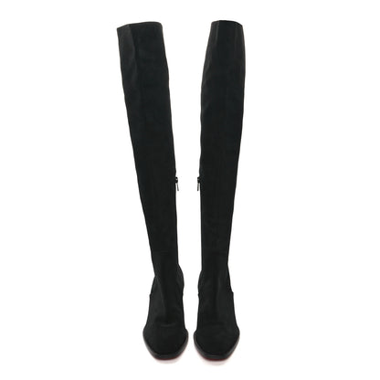 Christian Louboutin Suede Gazellou 55 Over The Knee Boots 38.5 Black 2 of 6