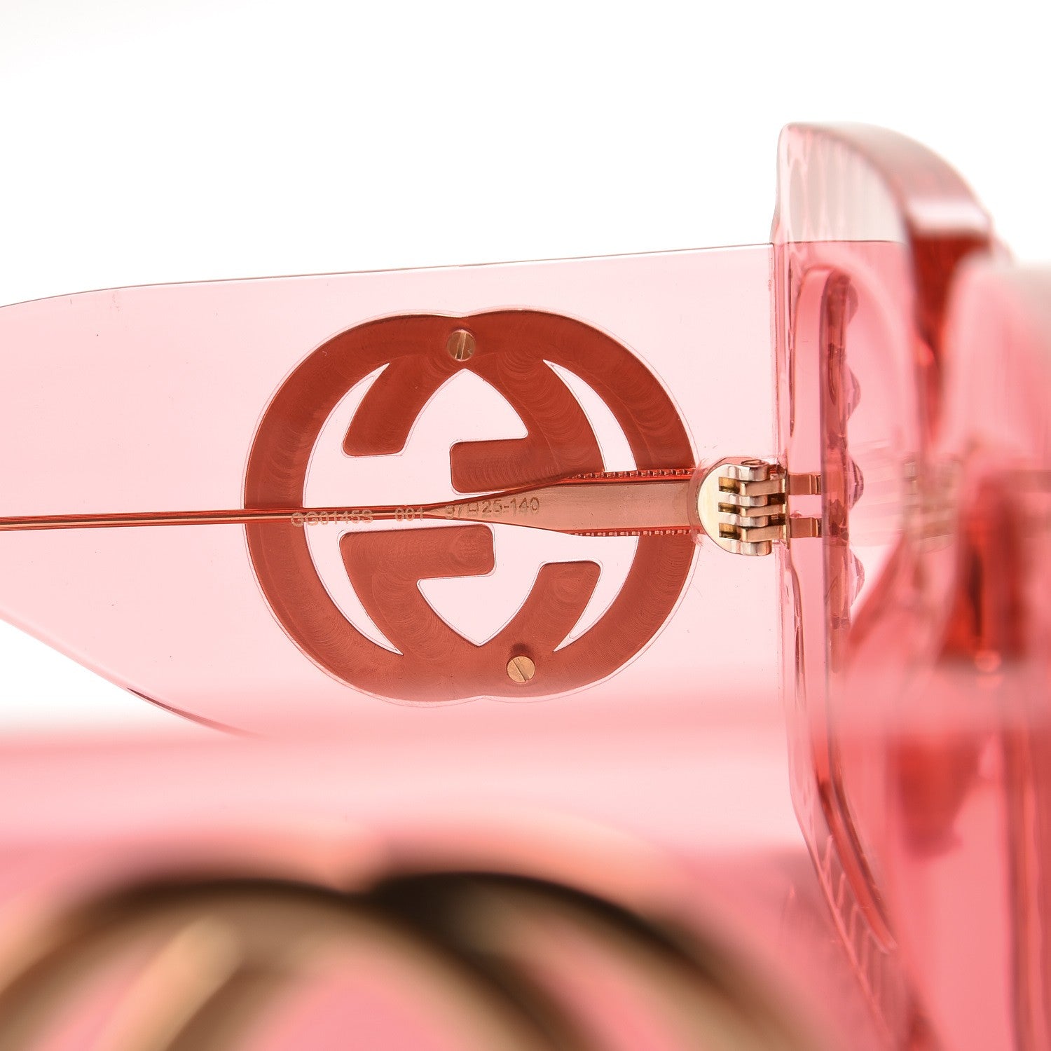 Gucci Acetate Crystal Oversize Sunglasses GG0145S Pink 6 of 7