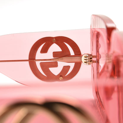 Gucci Acetate Crystal Oversize Sunglasses GG0145S Pink 6 of 7