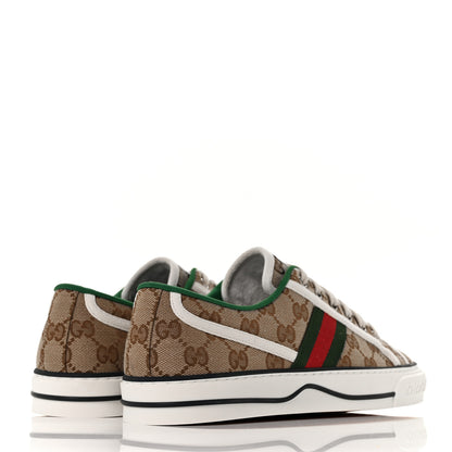 Gucci GG Monogram Web Womens 1977 Tennis Sneakers 39.5 Beige Ebony Mystic White 4 of 8