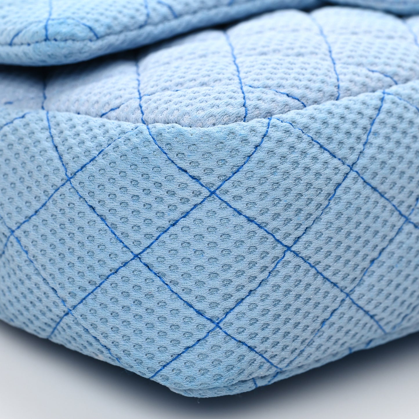 Neoprene Quilted Medium Single Flap Blue