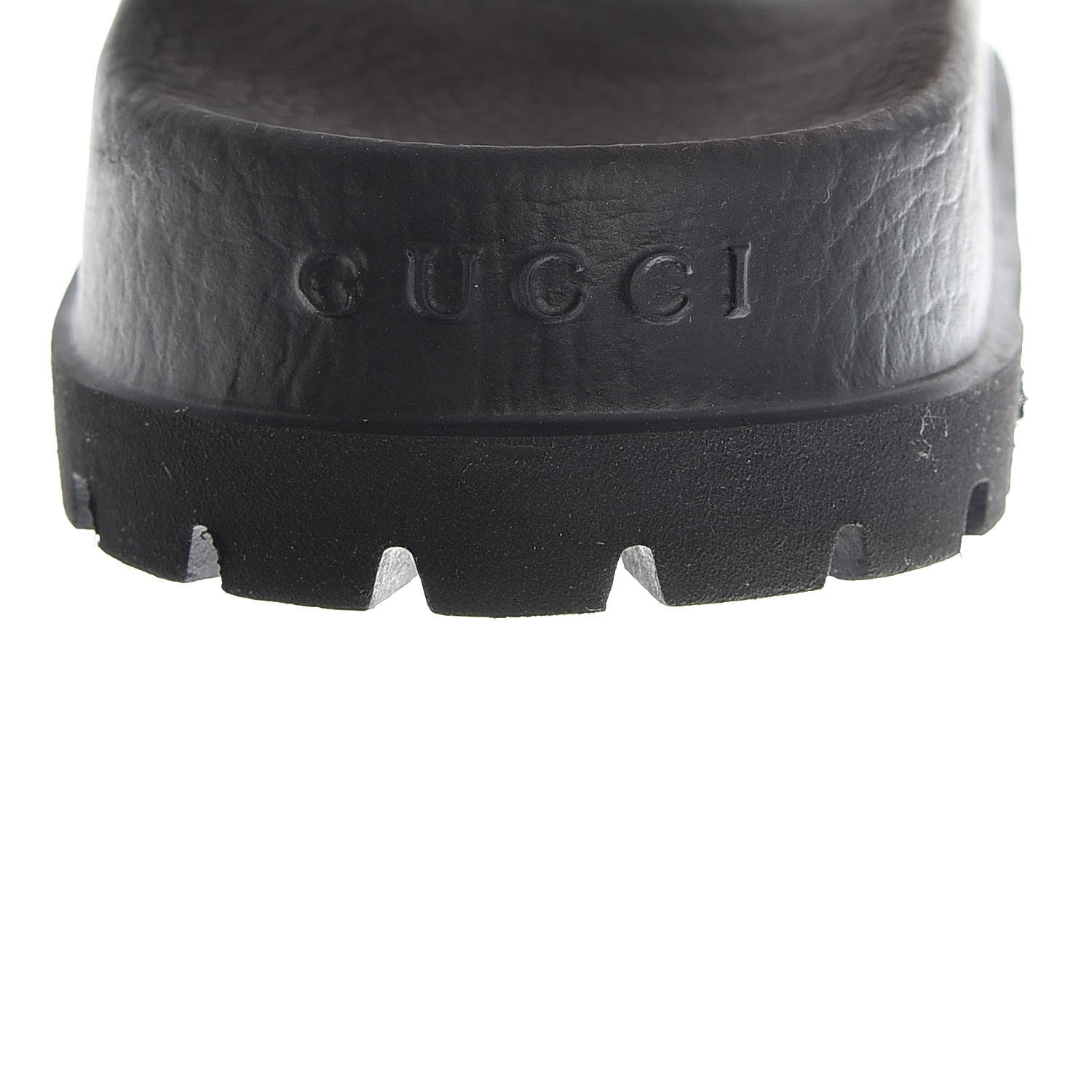 Gucci Rubber Web Mens Lug Sole Slide Sandals 7 Black Green Red 5 of 8