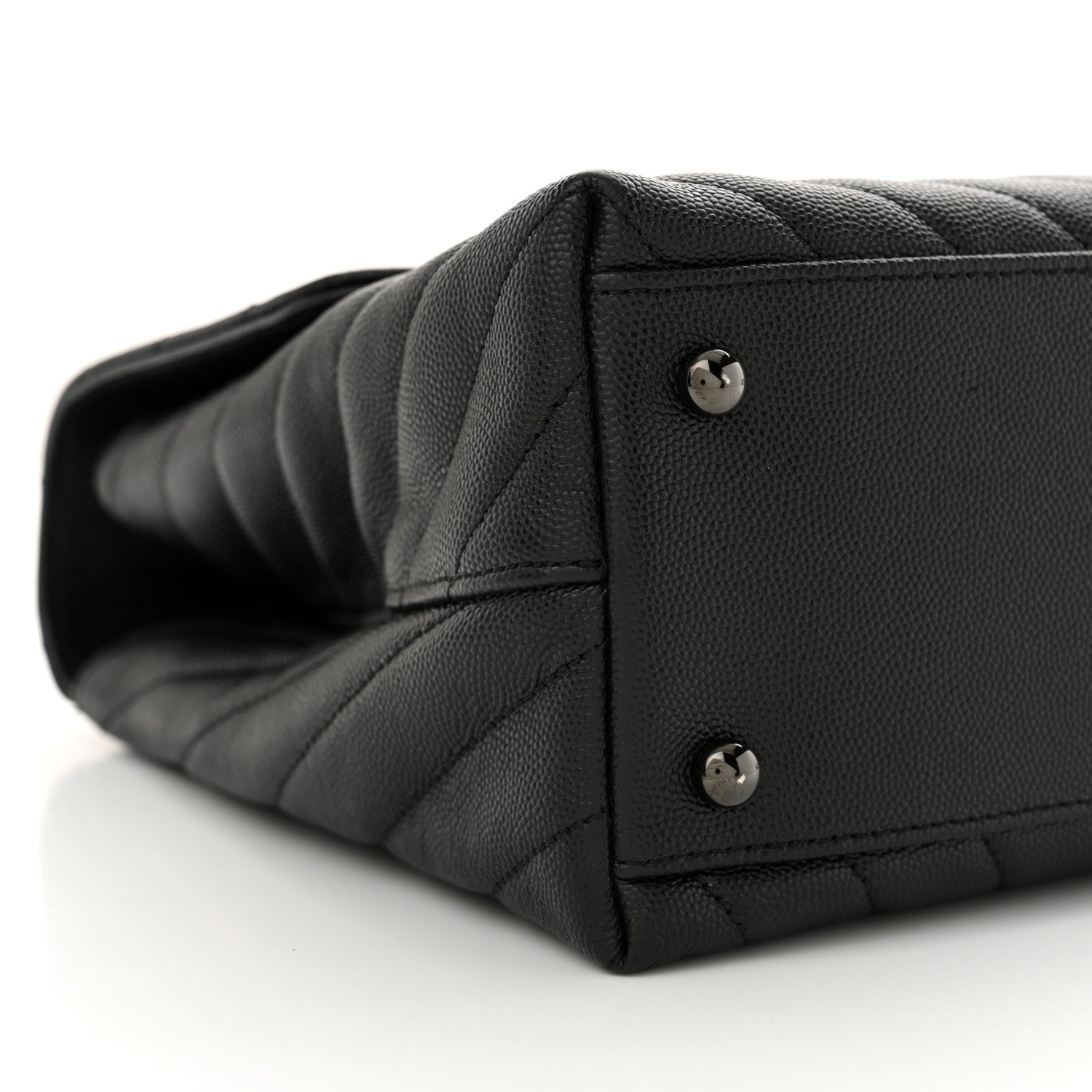Chanel Caviar Chevron Quilted Medium Coco Handle Flap So Black 9 of 10
