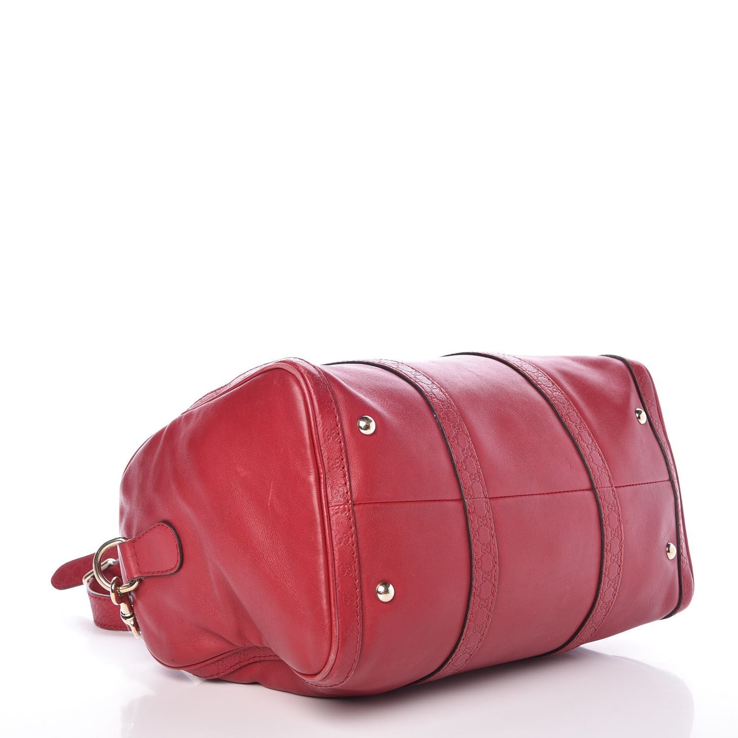 Calfskin Microguccissima Trim Medium Boston Raspberry Red