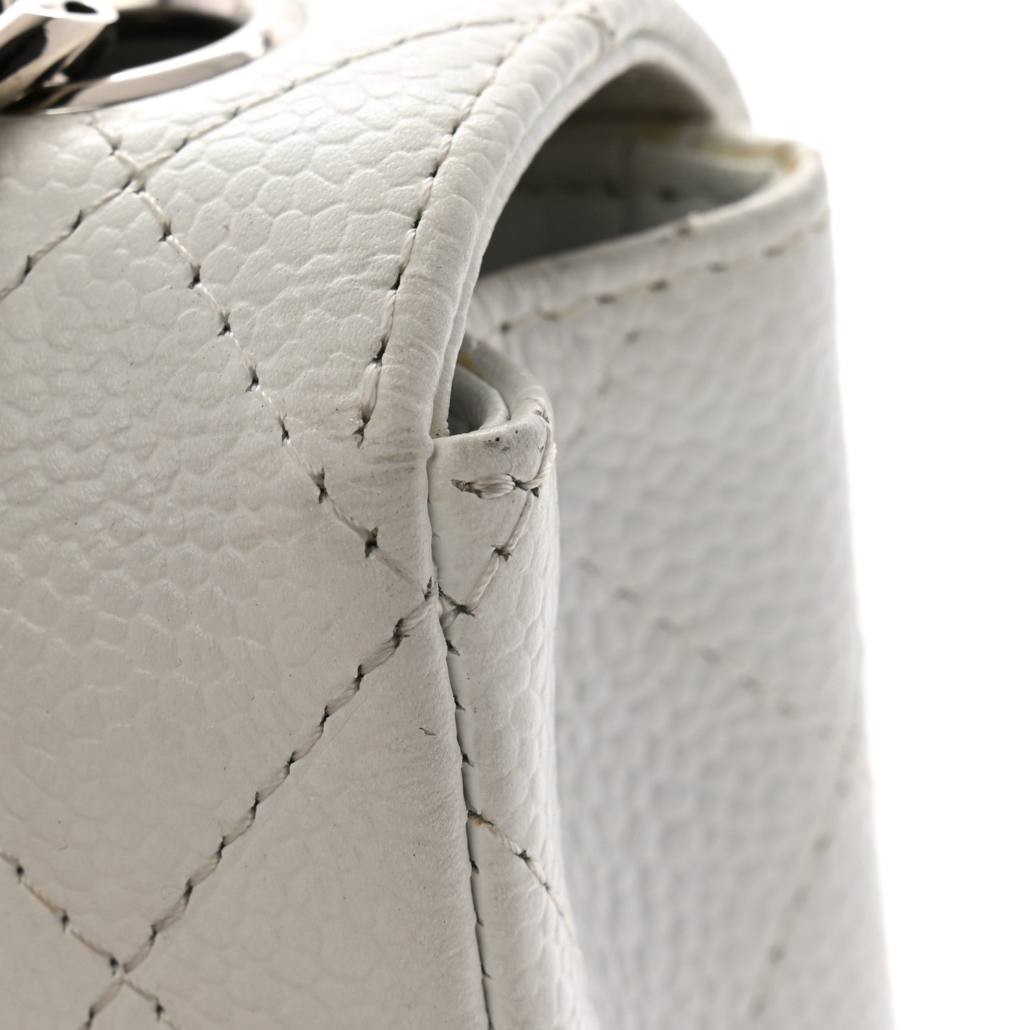 Chanel Caviar Quilted East West Flap Bijoux Chain White 12 of 13