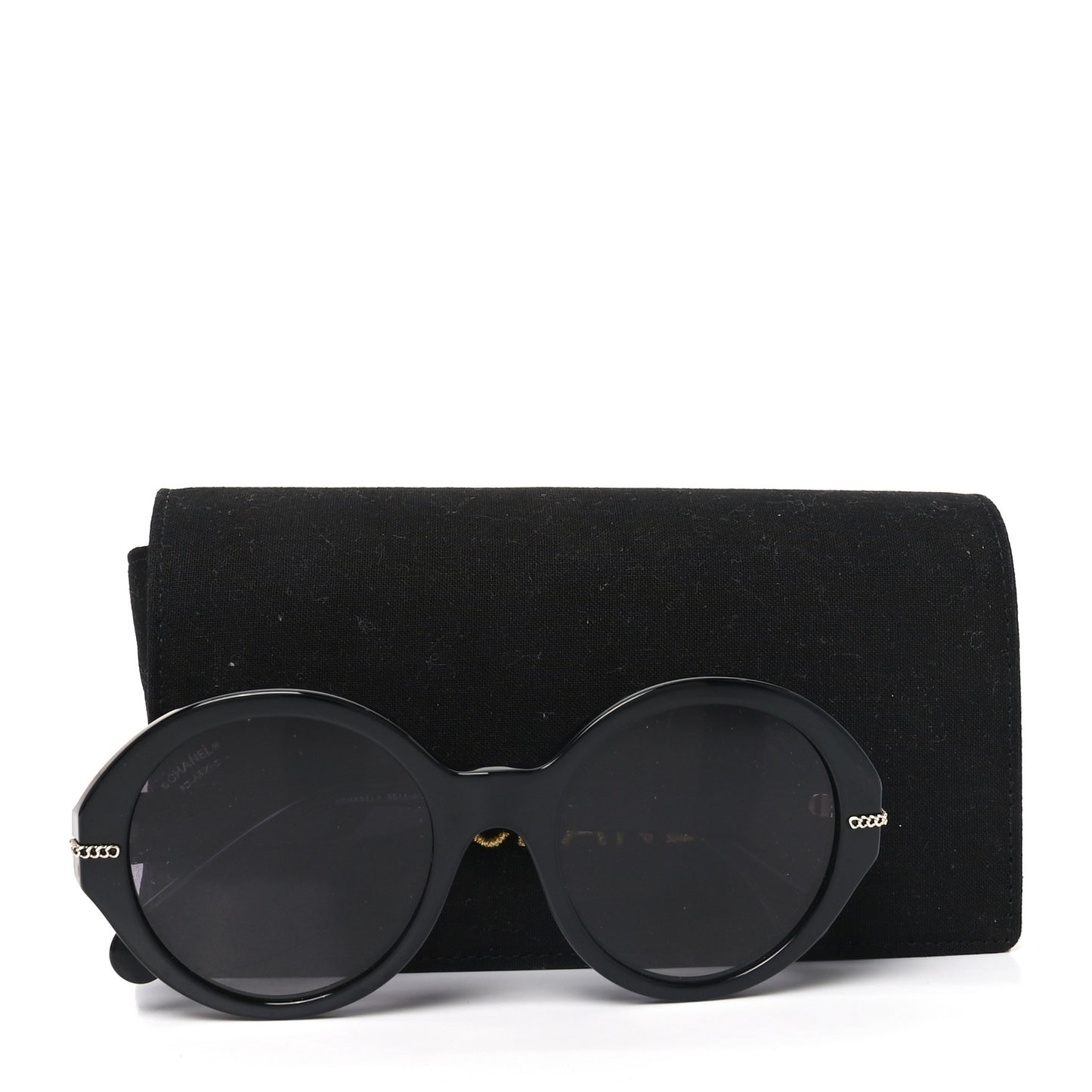 Acetate Chain Sunglasses 5511-A Black
