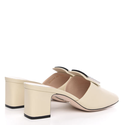 Gucci Malaga Kid Crystal Square G Madelyn Mules 40 Vintage White 4 of 9