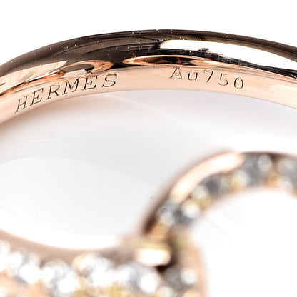 Hermes 18K Rose Gold Diamond Nausicaa Ring 52 6 7 of 8