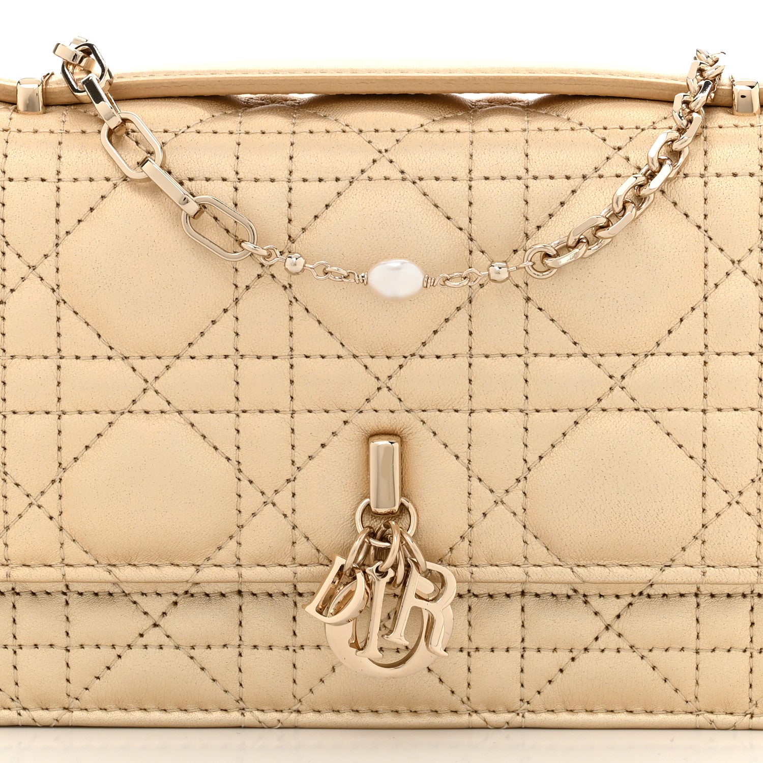 Christian Dior Metallic Lambskin Cannage Mini My Dior Bag Gold 8 of 11