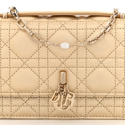 Christian Dior Metallic Lambskin Cannage Mini My Dior Bag Gold 8 of 11