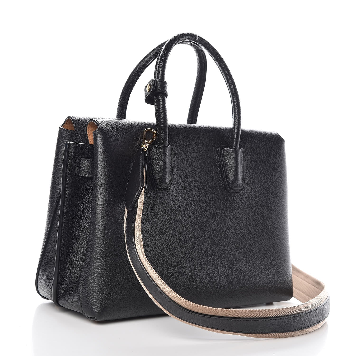 MCM Grained Calfskin Medium Milla Tote Black 1 of 6
