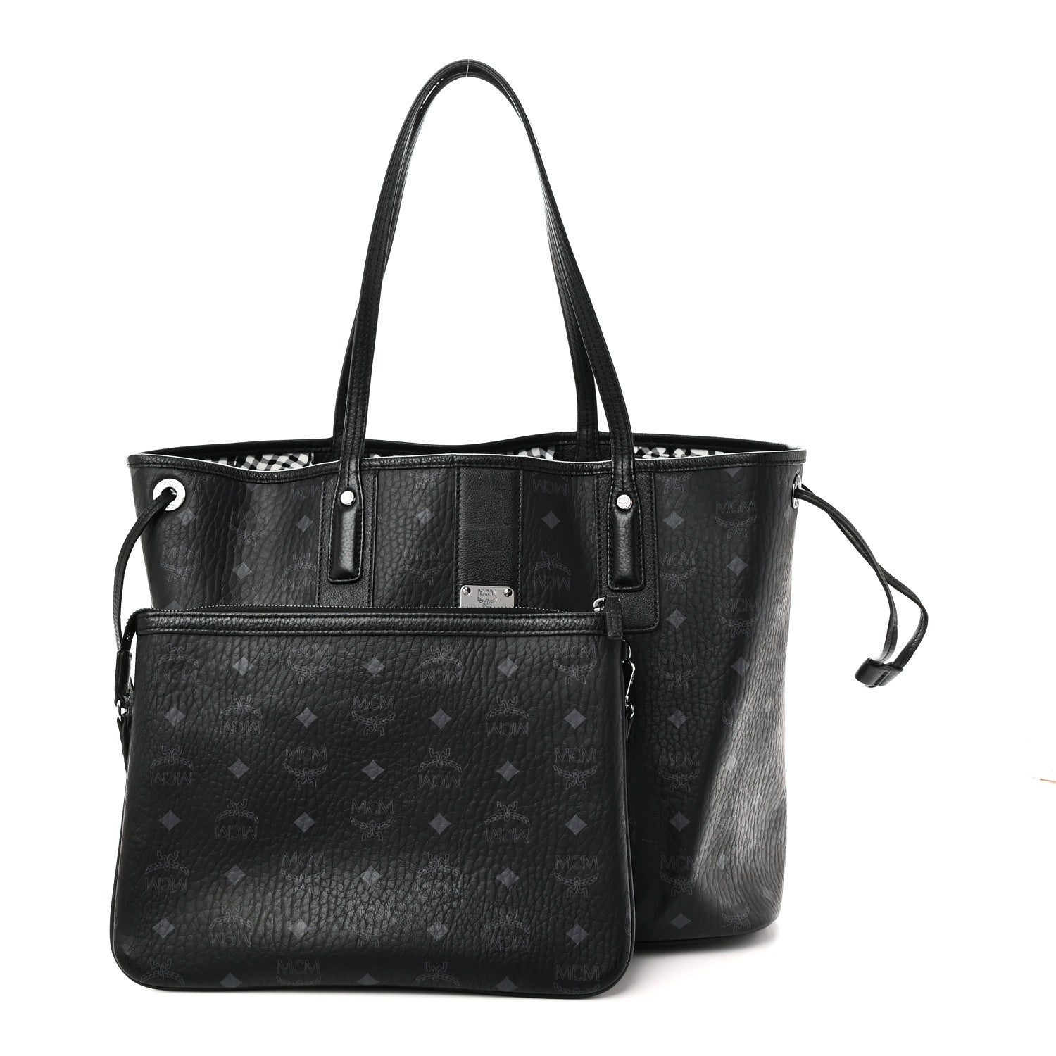 MCM Visetos Medium Liz Reversible Shopper Tote Black 4 of 14
