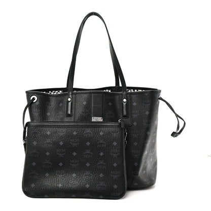 MCM Visetos Medium Liz Reversible Shopper Tote Black 4 of 14