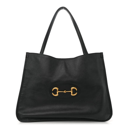 Gucci New Sakai Calfskin Lux Horsebit 1955 Tote Bag Black 1 of 14