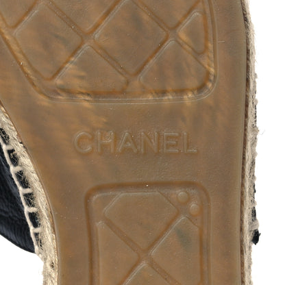 Chanel Calfskin CC Espadrille Mules 40 Black 6 of 10