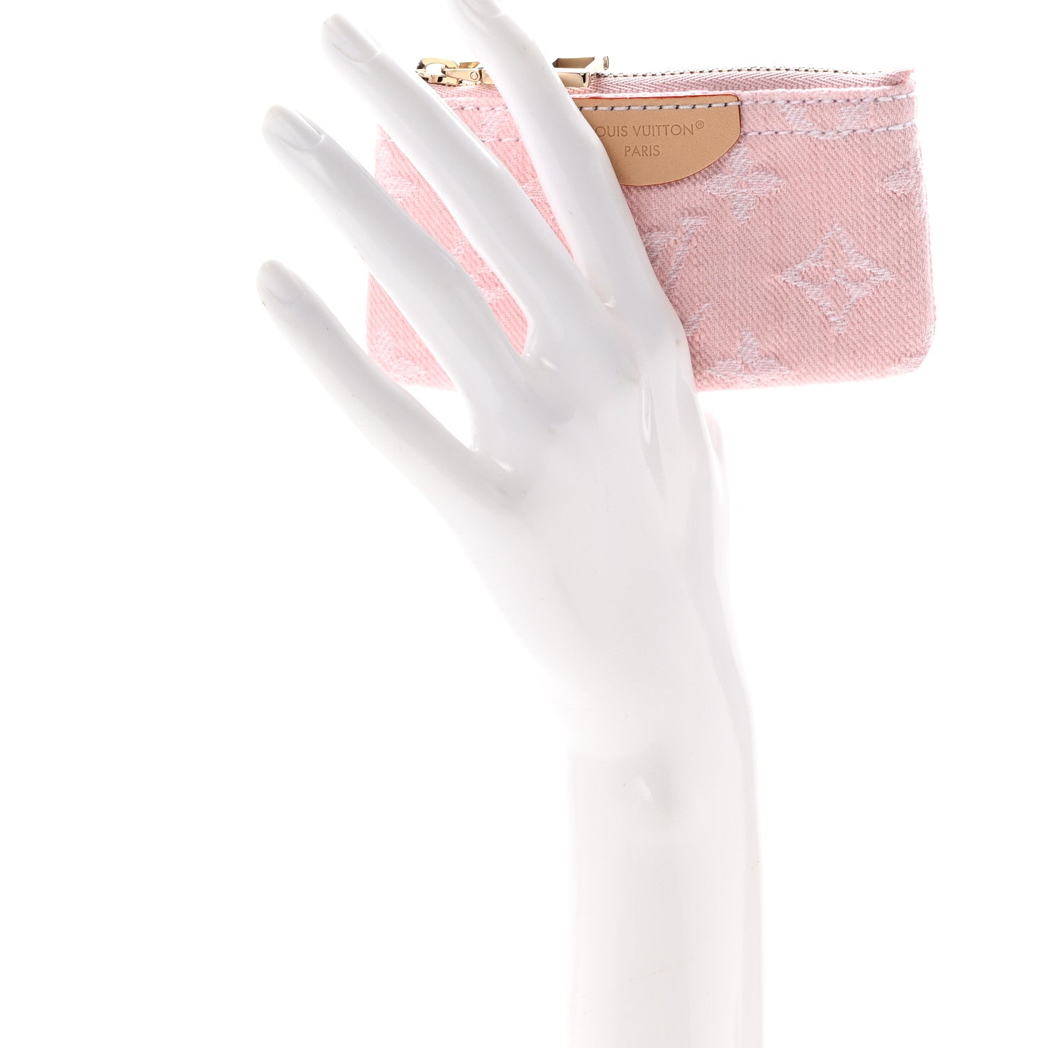 Louis Vuitton Monogram Denim Key Pouch Washed Pink 2 of 8