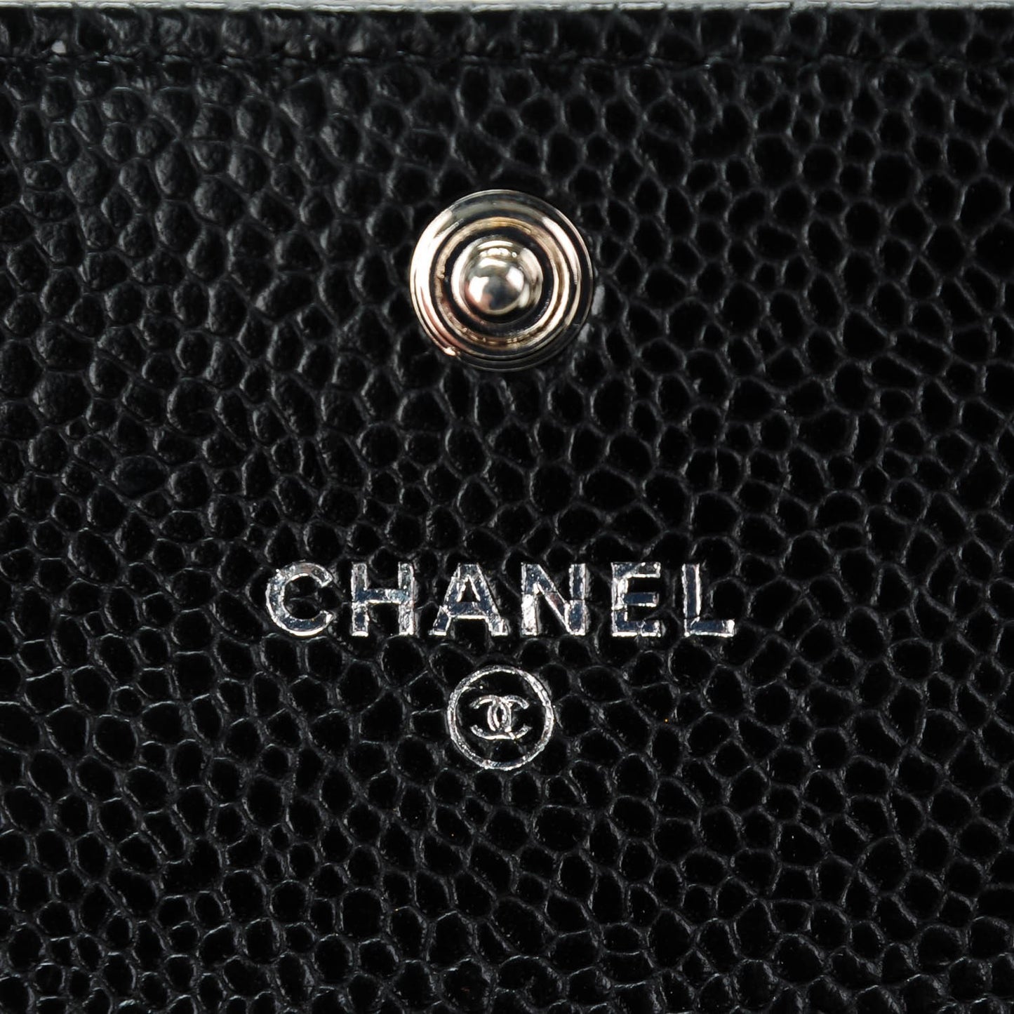 Caviar Quilted Flap Card Holder Black