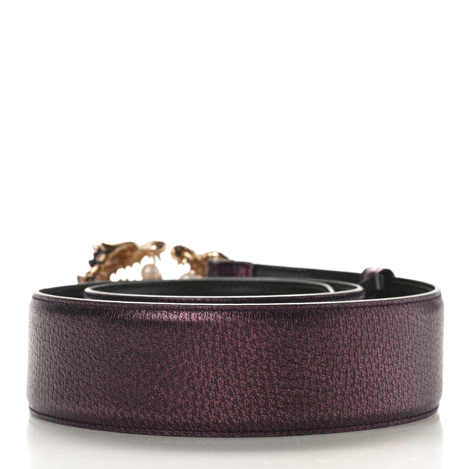 Gucci Metallic Calfskin Crystal Tom Ford Dragon Belt 85 34 Purple 2 of 7