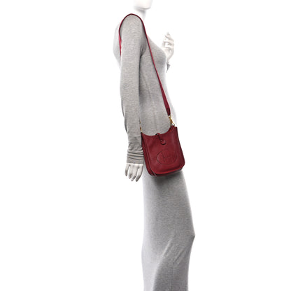 Hermes Taurillon Clemence Evelyne TPM Rouge Grenat 2 of 10