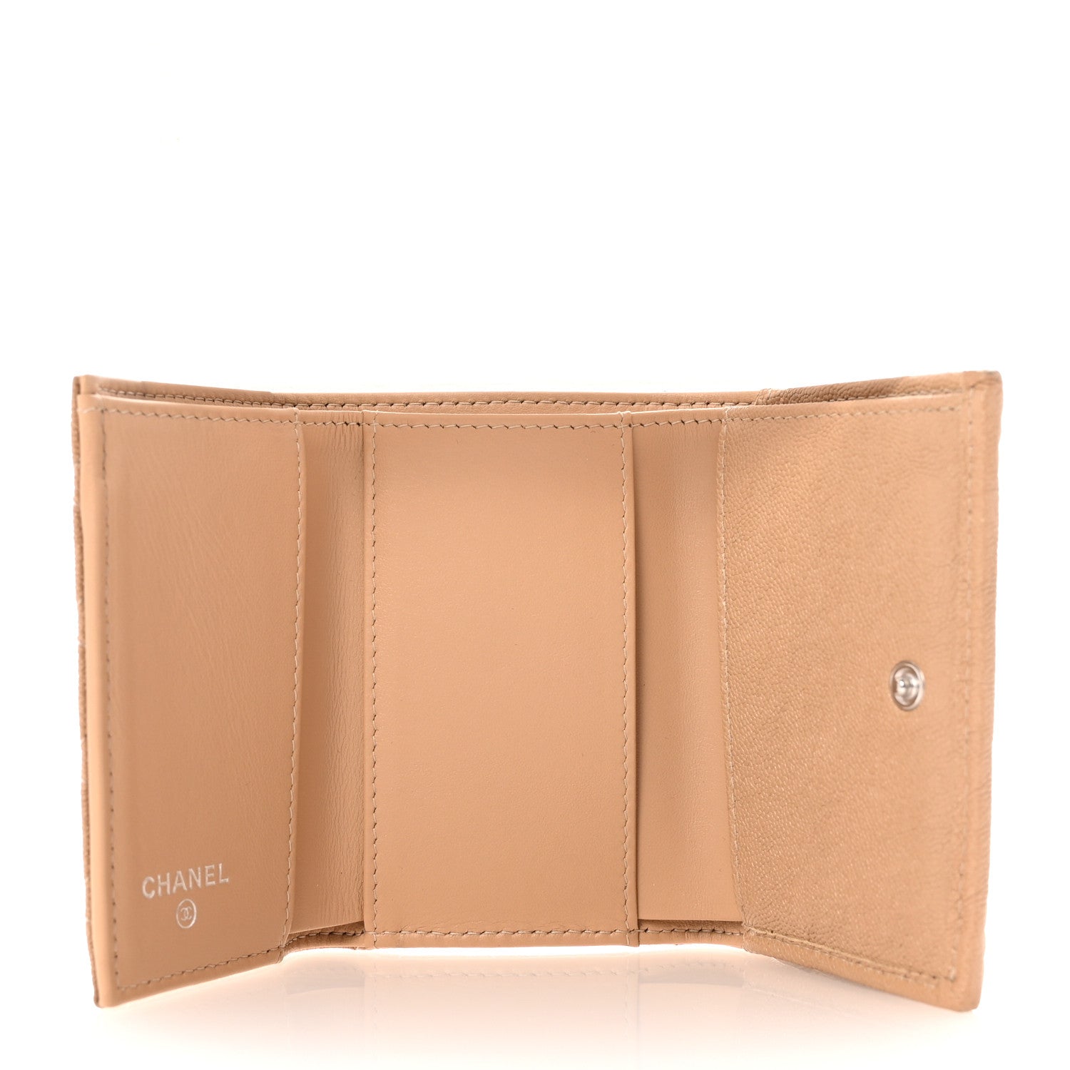 Chanel Caviar Quilted Small Boy Flap Wallet Beige 5 of 9